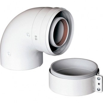 Отвод BAXI коаксиальный 110/160 87° полипропиленовый Отвод BAXI коаксиальный 110/160 87° полипропиленовый
