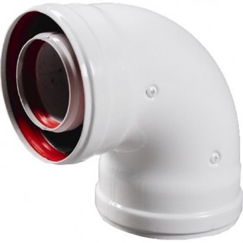 Промежуточный коаксиальный отвод BAXI 90' без муфты d60/100 мм Промежуточный коаксиальный отвод BAXI 90' без муфты d60/100 мм